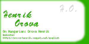 henrik orova business card
